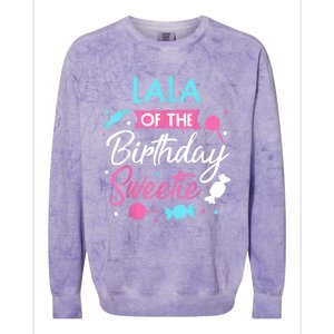 Lala Of The Birthday Sweetie Candy Bday Party Grandma Colorblast Crewneck Sweatshirt