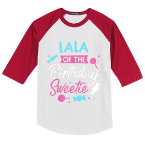 Lala Of The Birthday Sweetie Candy Bday Party Grandma Kids Colorblock Raglan Jersey