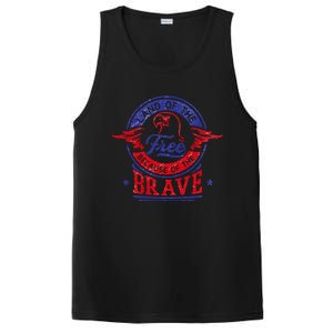 Land Of The Free Because Of The Brave Patriotic Military Gift PosiCharge Competitor Tank