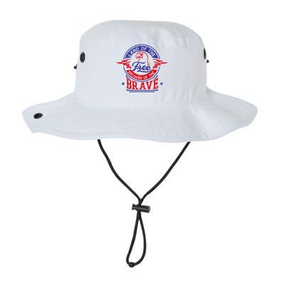 Land Of The Free Because Of The Brave Patriotic Military Gift Legacy Cool Fit Booney Bucket Hat