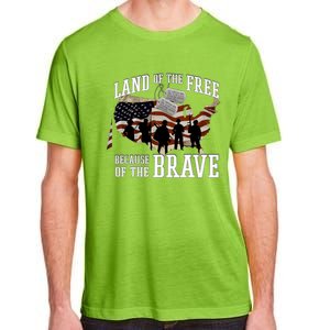 Land Of The Free Because Of The Brave Cute Gift Adult ChromaSoft Performance T-Shirt