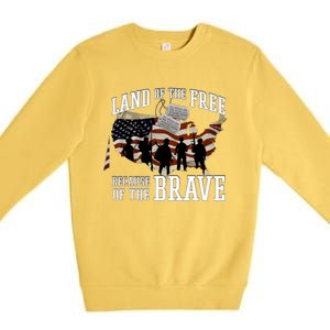 Land Of The Free Because Of The Brave Cute Gift Premium Crewneck Sweatshirt