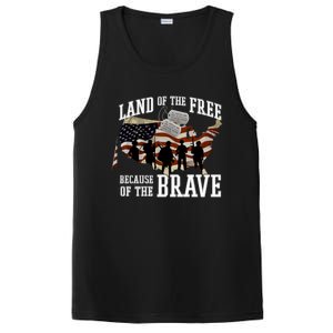 Land Of The Free Because Of The Brave Cute Gift PosiCharge Competitor Tank