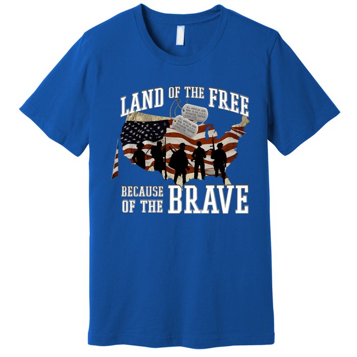 Land Of The Free Because Of The Brave Cute Gift Premium T-Shirt