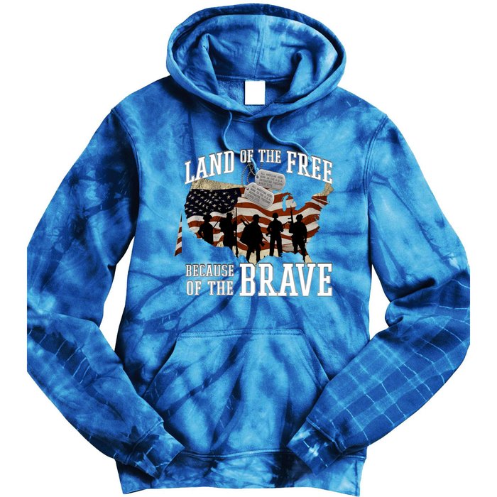 Land Of The Free Because Of The Brave Cute Gift Tie Dye Hoodie