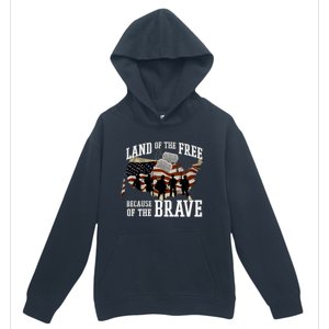 Land Of The Free Because Of The Brave Cute Gift Urban Pullover Hoodie