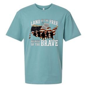 Land Of The Free Because Of The Brave Cute Gift Sueded Cloud Jersey T-Shirt