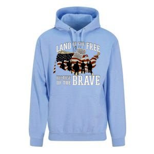 Land Of The Free Because Of The Brave Cute Gift Unisex Surf Hoodie