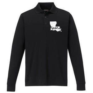 Louisiana Home State Performance Long Sleeve Polo