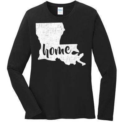 Louisiana Home State Ladies Long Sleeve Shirt