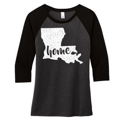 Louisiana Home State Women's Tri-Blend 3/4-Sleeve Raglan Shirt