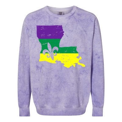 Louisiana Mardi Gras Colorblast Crewneck Sweatshirt