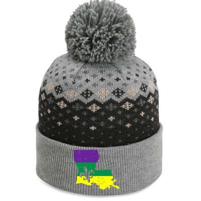 Louisiana Mardi Gras The Baniff Cuffed Pom Beanie