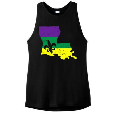 Louisiana Mardi Gras Ladies PosiCharge Tri-Blend Wicking Tank