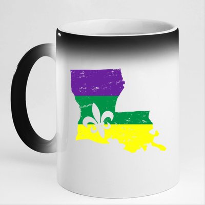 Louisiana Mardi Gras 11oz Black Color Changing Mug