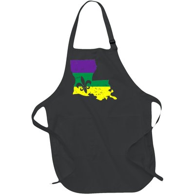 Louisiana Mardi Gras Full-Length Apron With Pockets