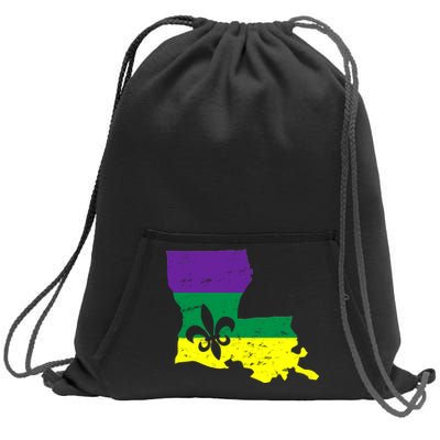 Louisiana Mardi Gras Sweatshirt Cinch Pack Bag