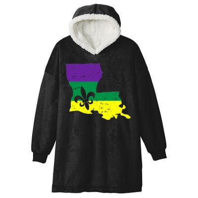 Louisiana Mardi Gras Hooded Wearable Blanket