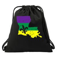 Louisiana Mardi Gras Drawstring Bag