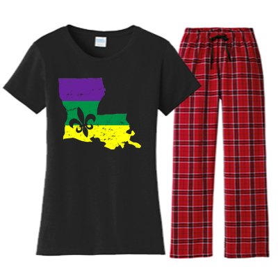 Louisiana Mardi Gras Women's Flannel Pajama Set