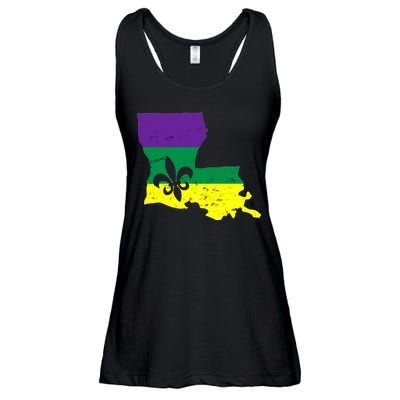 Louisiana Mardi Gras Ladies Essential Flowy Tank