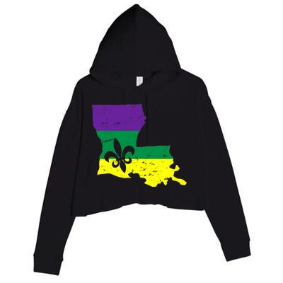 Louisiana Mardi Gras Crop Fleece Hoodie