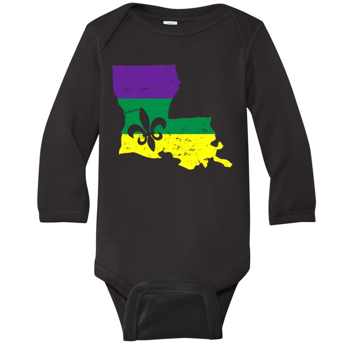 Louisiana Mardi Gras Baby Long Sleeve Bodysuit