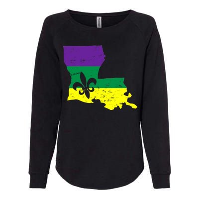 Louisiana Mardi Gras Womens California Wash Sweatshirt