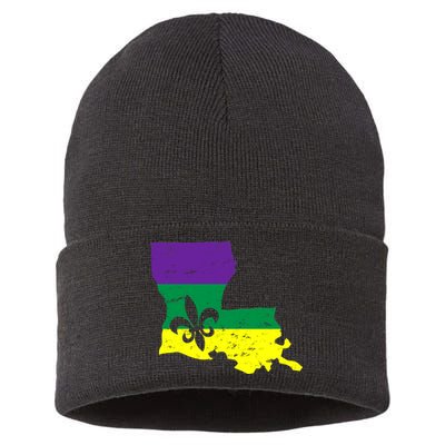 Louisiana Mardi Gras Sustainable Knit Beanie