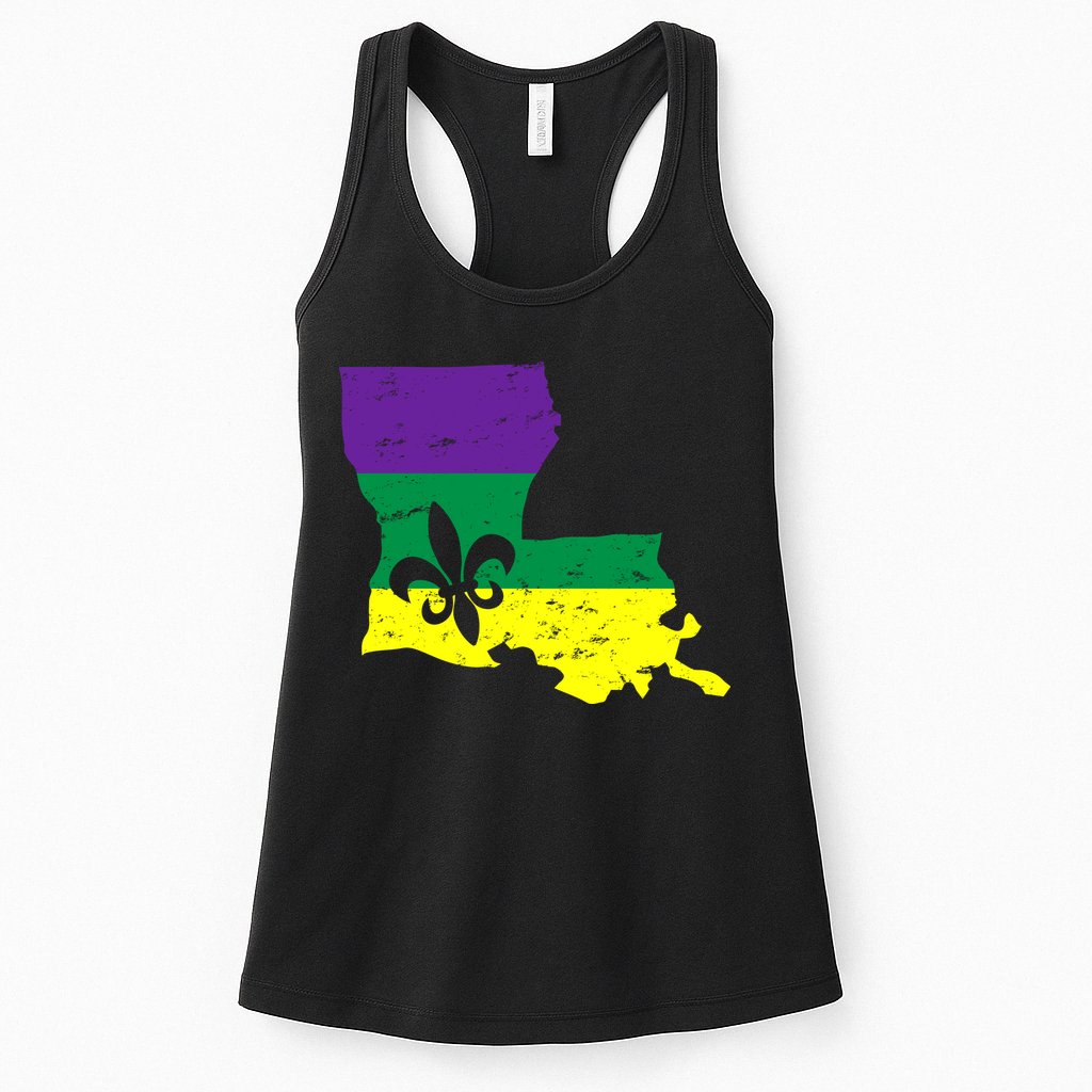 Louisiana Mardi Gras Womens Tank Top