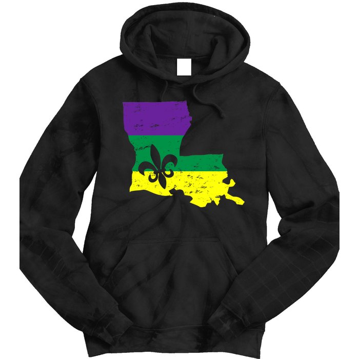 Louisiana Mardi Gras Tie Dye Hoodie