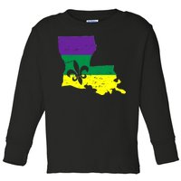 Louisiana Mardi Gras Toddler Long Sleeve Shirt