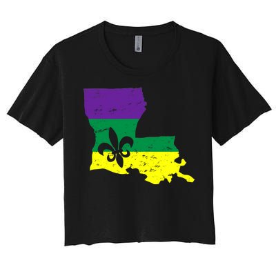 Louisiana Mardi Gras Women's Crop Top Tee