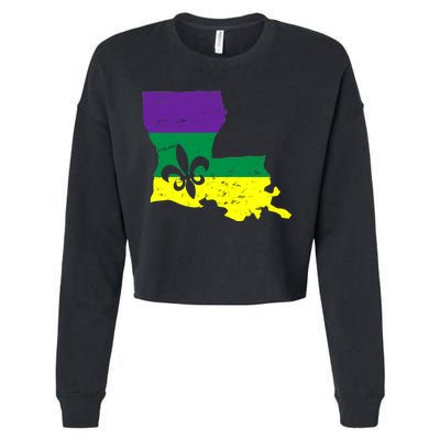 Louisiana Mardi Gras Cropped Pullover Crew