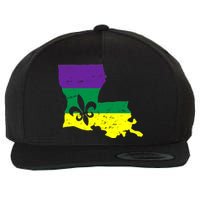 Louisiana Mardi Gras Wool Snapback Cap