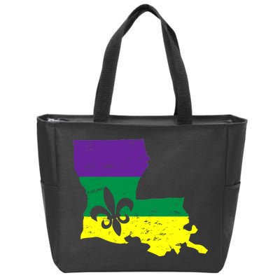 Louisiana Mardi Gras Zip Tote Bag