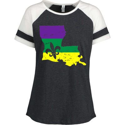 Louisiana Mardi Gras Enza Ladies Jersey Colorblock Tee