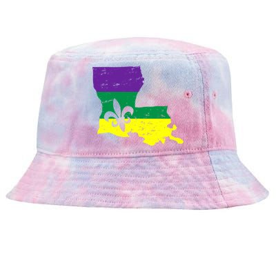 Louisiana Mardi Gras Tie-Dyed Bucket Hat