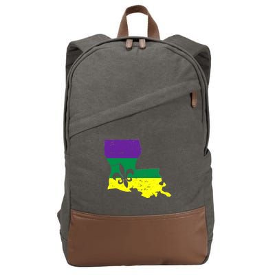 Louisiana Mardi Gras Cotton Canvas Backpack