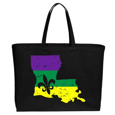 Louisiana Mardi Gras Cotton Canvas Jumbo Tote