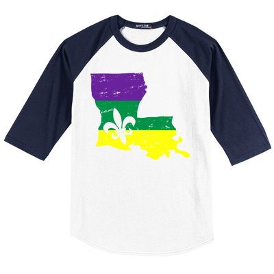 Louisiana Mardi Gras Baseball Sleeve Shirt