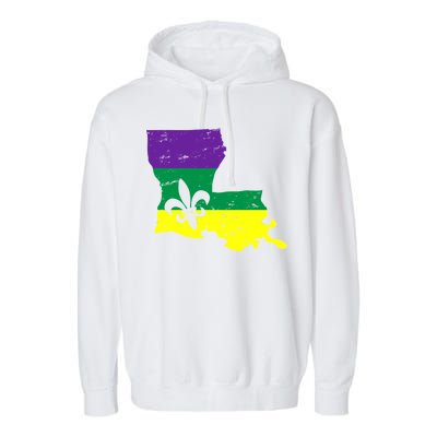 Louisiana Mardi Gras Garment-Dyed Fleece Hoodie