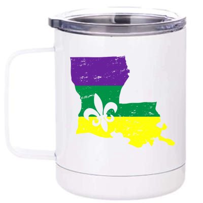 Louisiana Mardi Gras 12 oz Stainless Steel Tumbler Cup