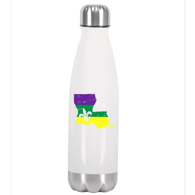 Louisiana Mardi Gras Stainless Steel Insulated Water Bottle