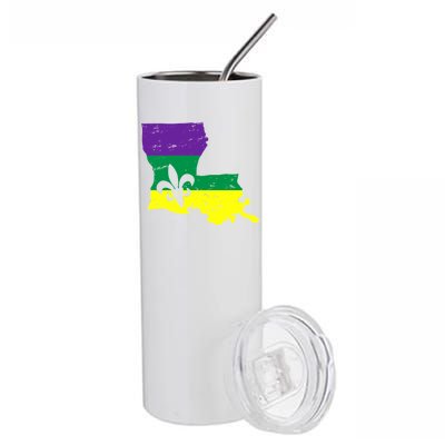 Louisiana Mardi Gras Stainless Steel Tumbler