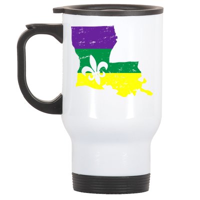 Louisiana Mardi Gras Stainless Steel Travel Mug