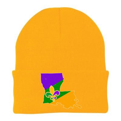 Louisiana Mardi Gras Fleur De Lis Knit Cap Winter Beanie