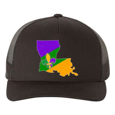 Louisiana Mardi Gras Fleur De Lis Yupoong Adult 5-Panel Trucker Hat