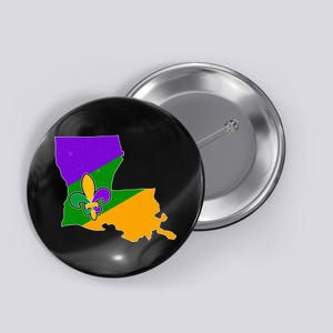 Louisiana Mardi Gras Fleur De Lis Button