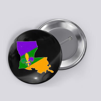 Louisiana Mardi Gras Fleur De Lis Button